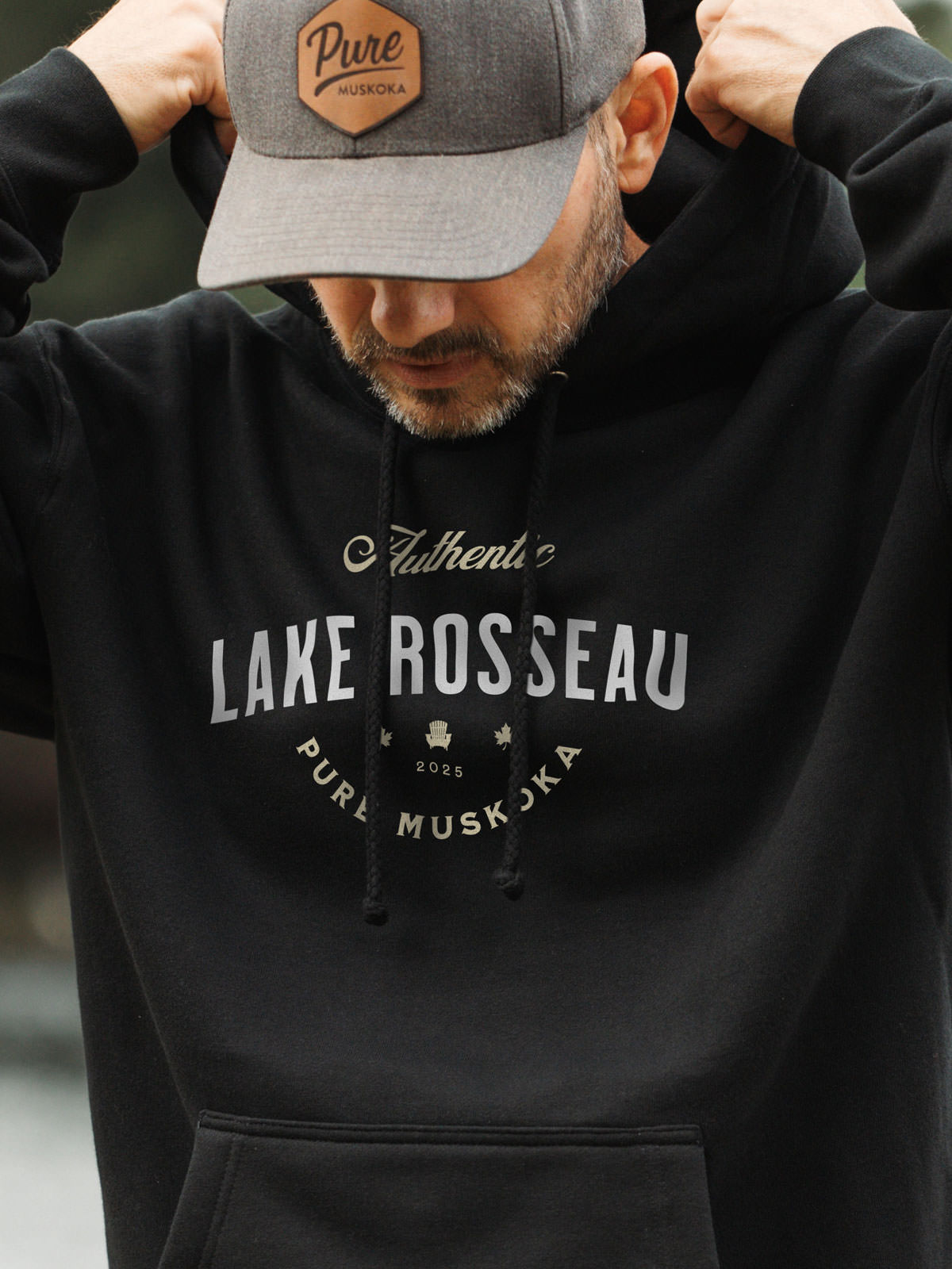 Lake Rosseau Hoodie - Black  - Male Model