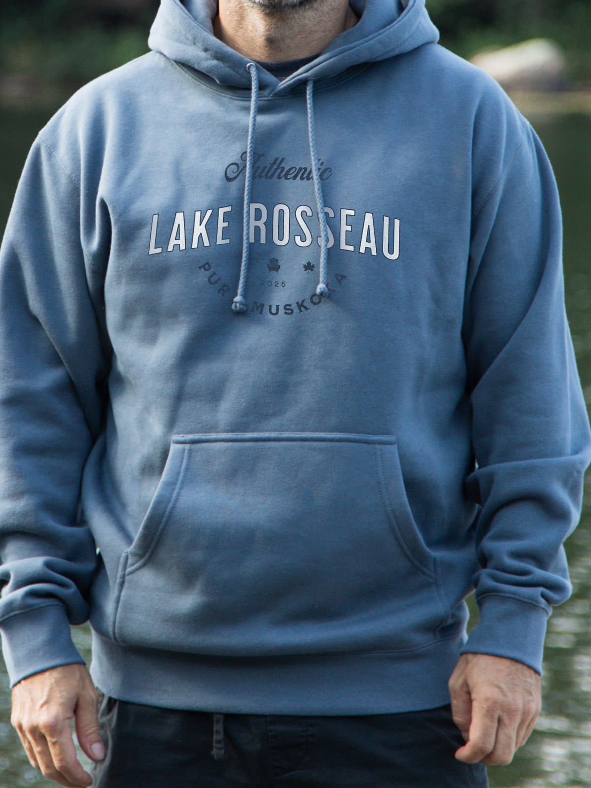 Lake Rosseau Hoodie - Storm Blue  - Male Model