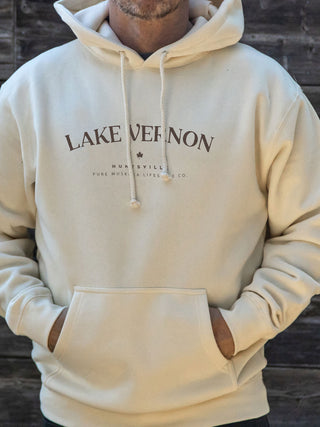 Lake Vernon Hoodie - Bone - Male Model - Pure Muskoka