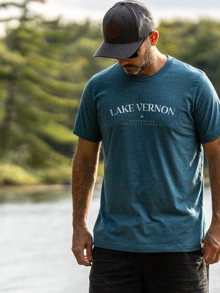 Lake Vernon T-Shirt - Deep Teal - Male Model - Pure Muskoka