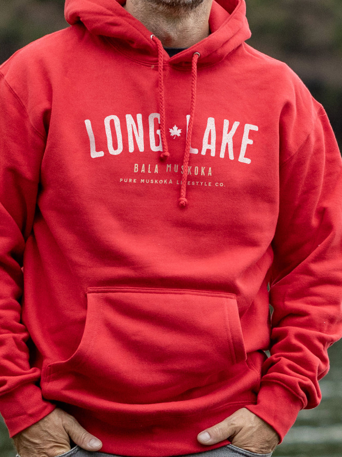 Long Lake Hoodie - Red  - Male Model
