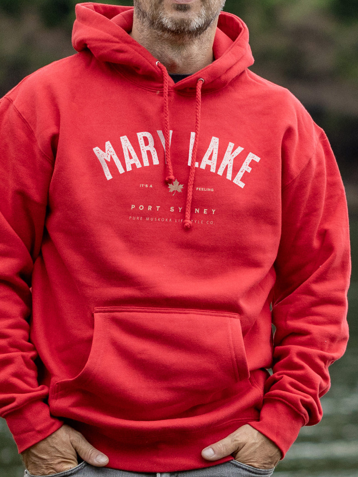 Mary Lake Hoodie - Red  - Male Model