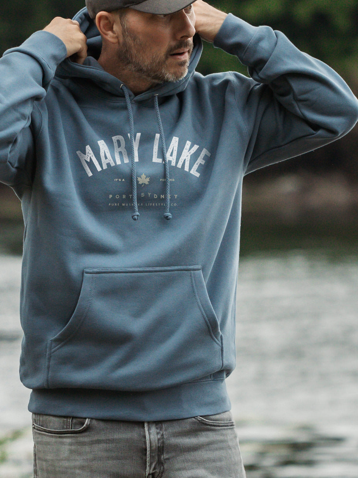 Mary Lake Hoodie - Storm Blue  - Male Model