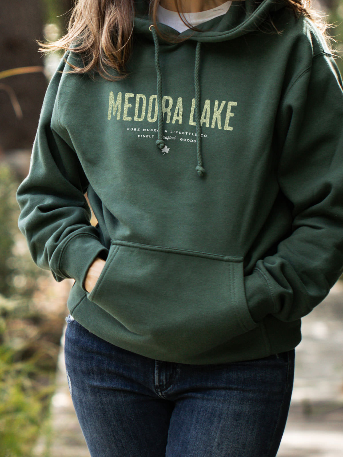 Medora Lake Hoodie - Alpine Green - Female Model