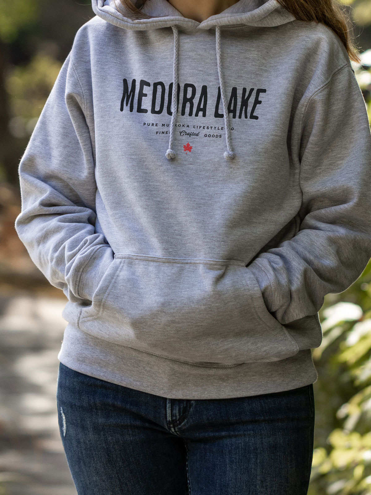 Medora Lake Hoodie - Athletic Grey - Female Model