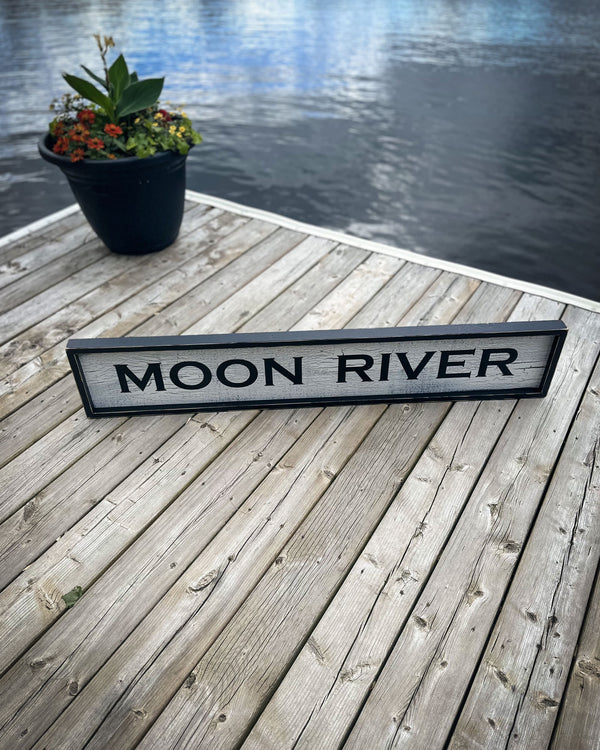 Moon River Vintage Wooden Sign