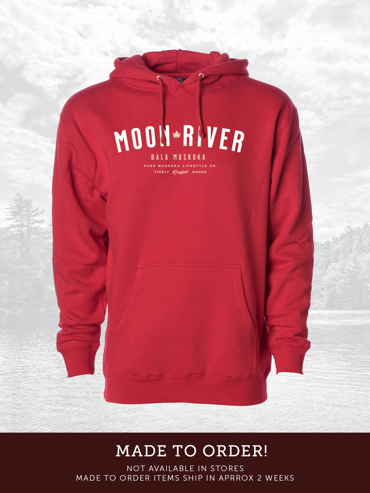 Moon River unisex hoodie in Red - Pure Muskoka