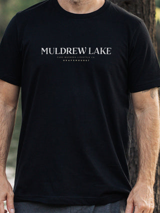 Muldrew Lake T-Shirt - Black - Male Model - Pure Muskoka
