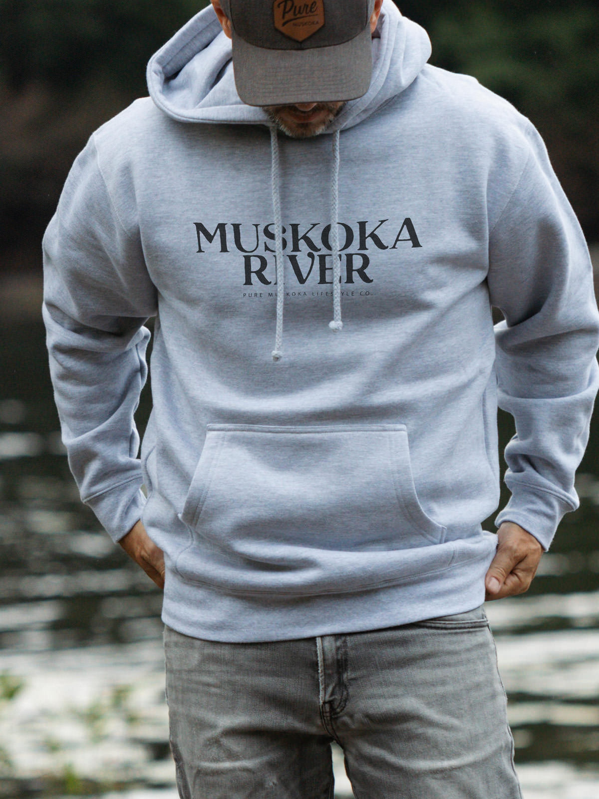 Muskoka River Hoodie - Athletic Grey - Male Model