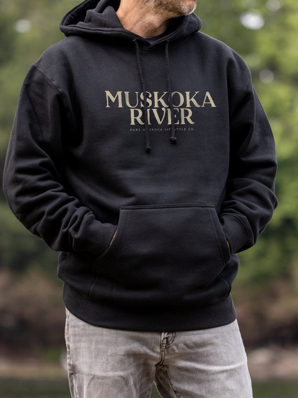 Muskoka River Hoodie - Black - Male Model