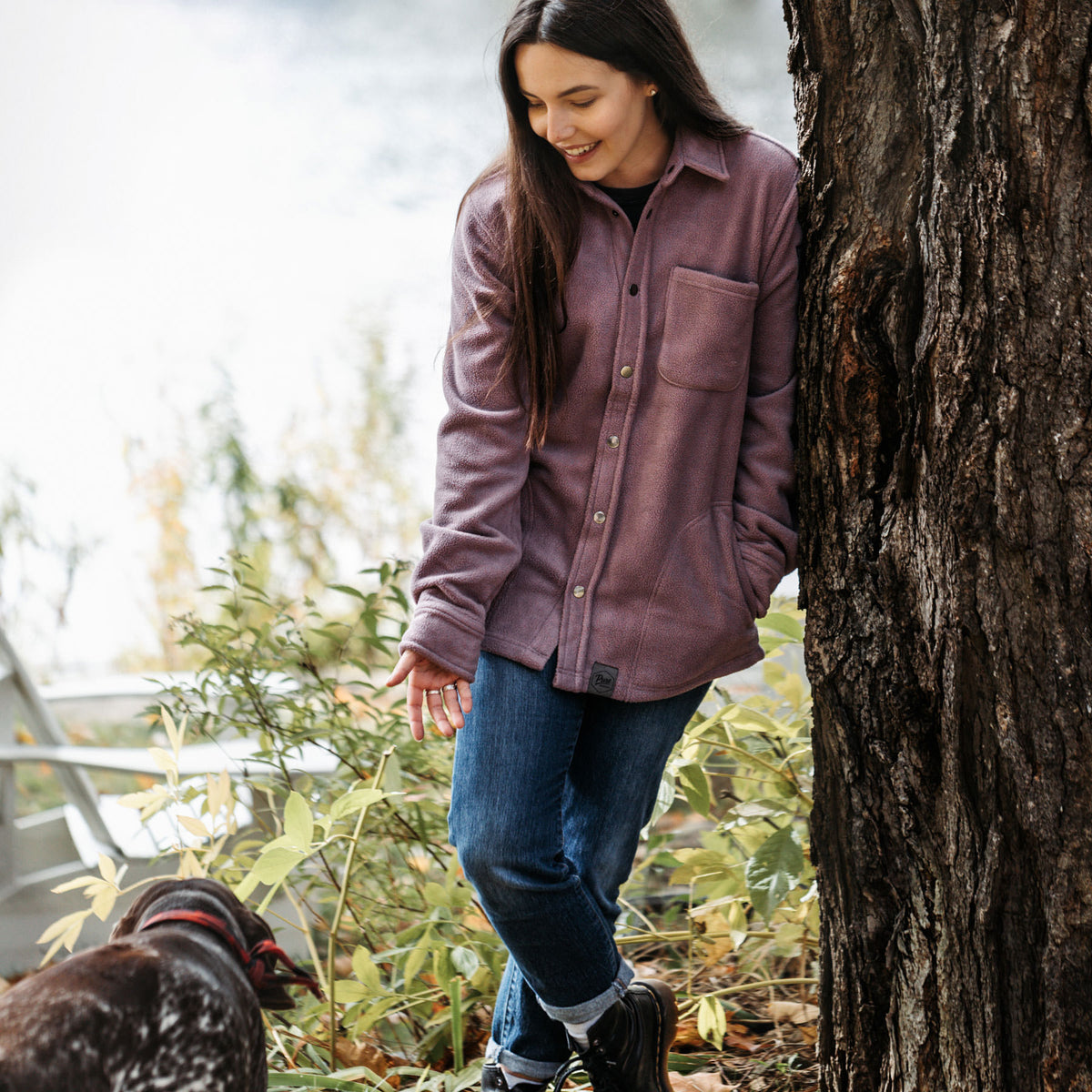 Nortfhfleece Overshirt - Eggplant - Female Model