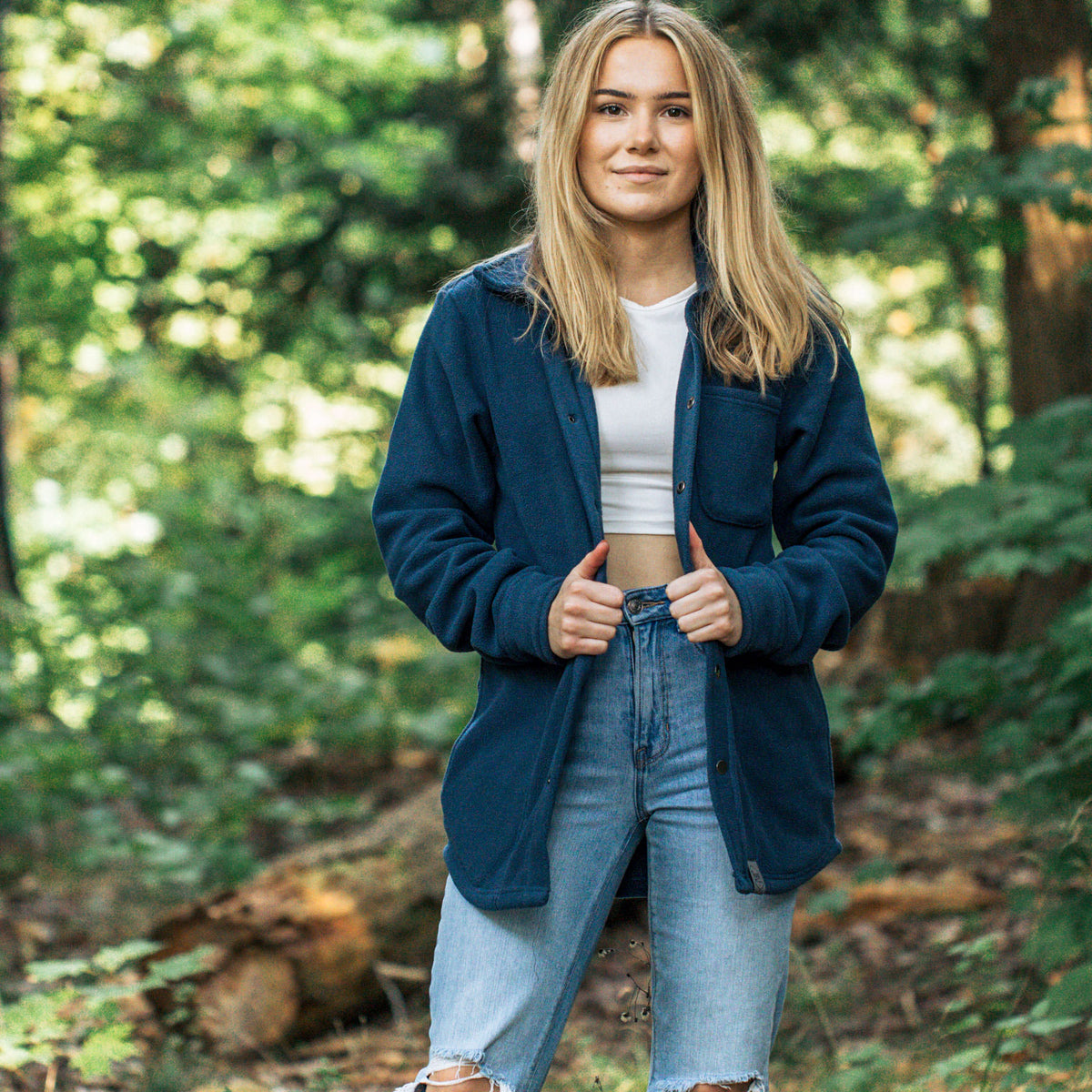 Nortfhfleece Overshirt - Navy - Female Model