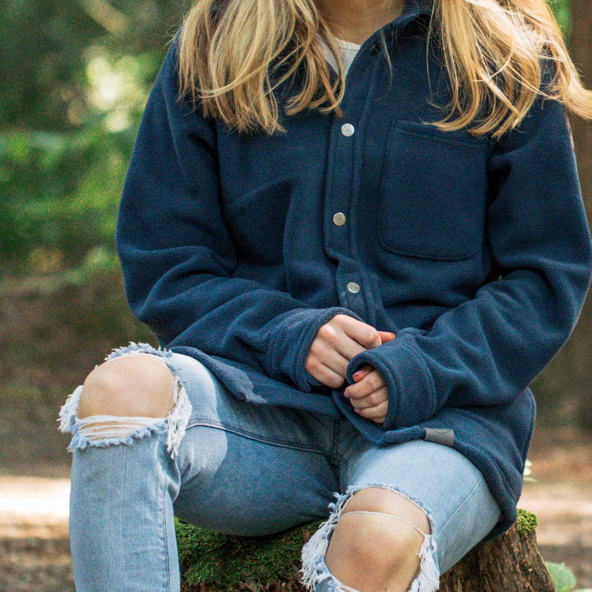 Nortfhfleece Overshirt - Navy - Female Model