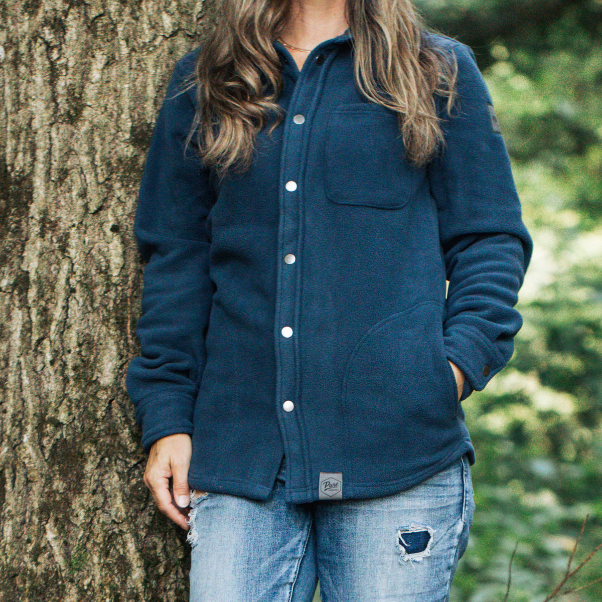 Nortfhfleece Overshirt - Navy - Female Model
