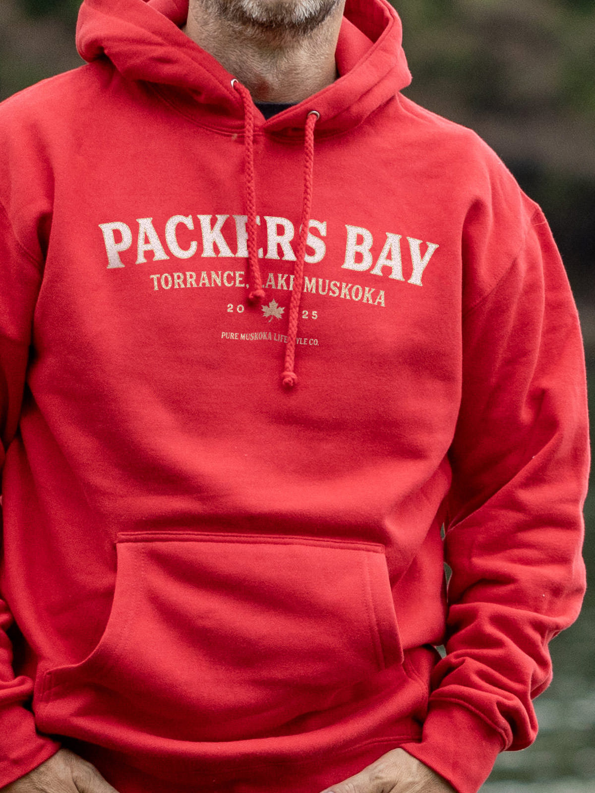 Packers Bay Hoodie - Red - Male Model