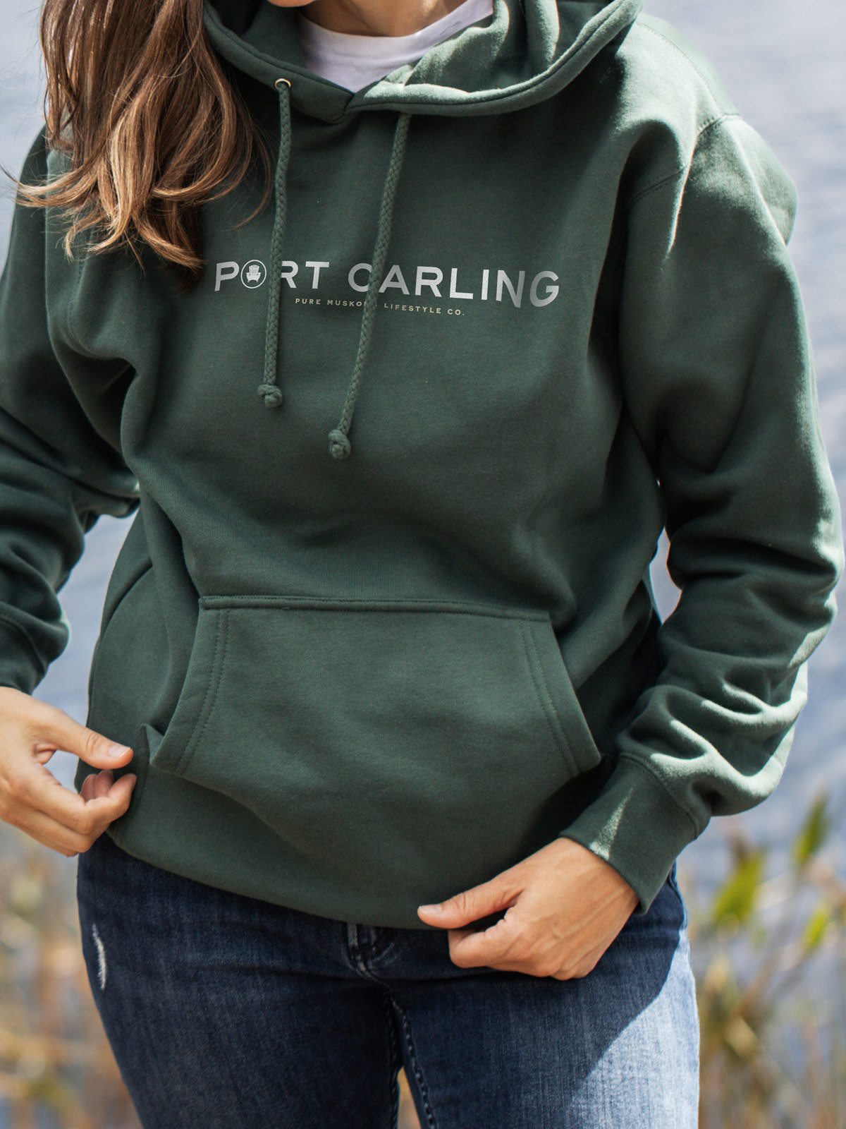 Port Carling Hoodie - Alpine Green - Female Model