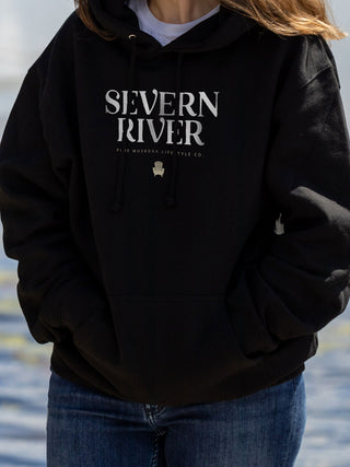 Severn River Hoodie - Black - Female Model - Pure Muskoka