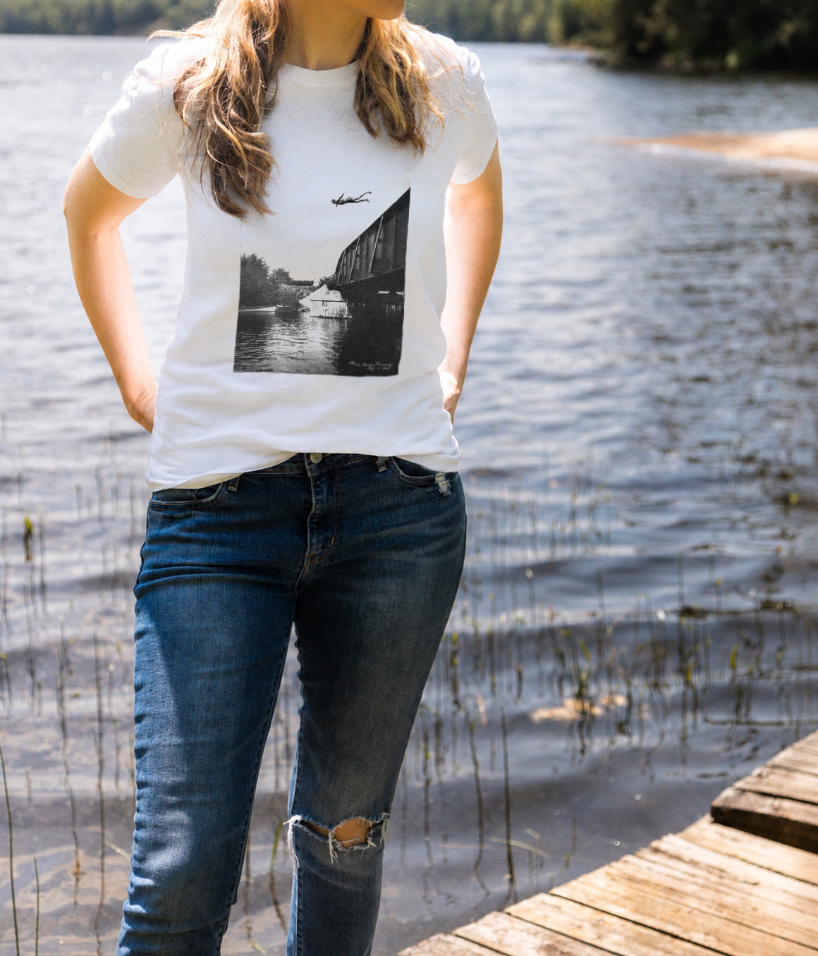 The Jump - T-Shirt - Female Model - Pure Muskoka
