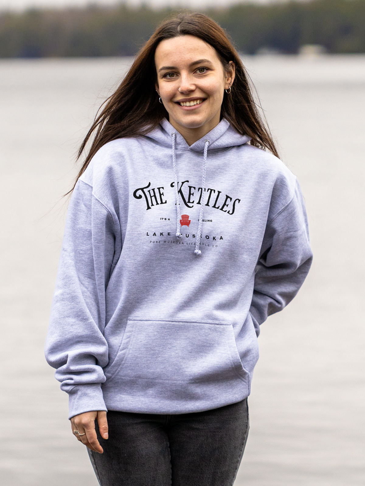 The Kettles Hoodie - Athletic Grey  - Female Model