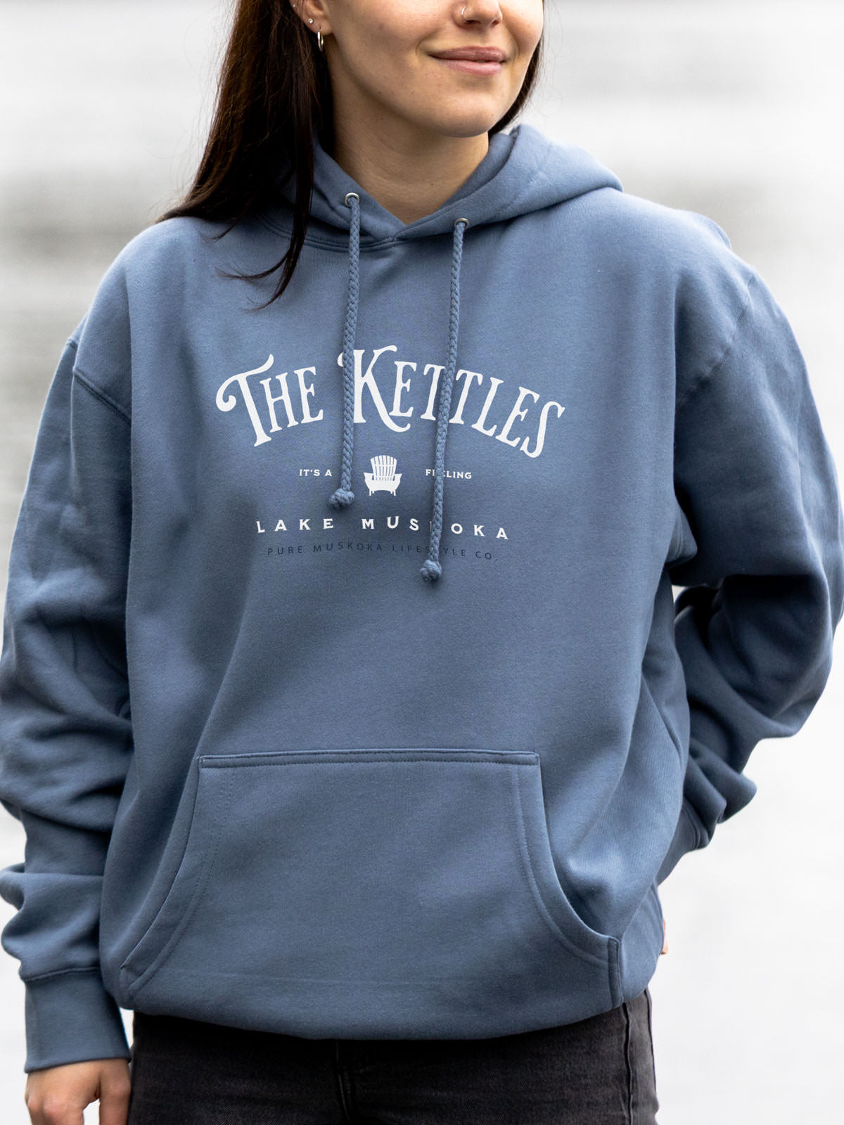 The Kettles Hoodie - Storm Blue  - Female Model