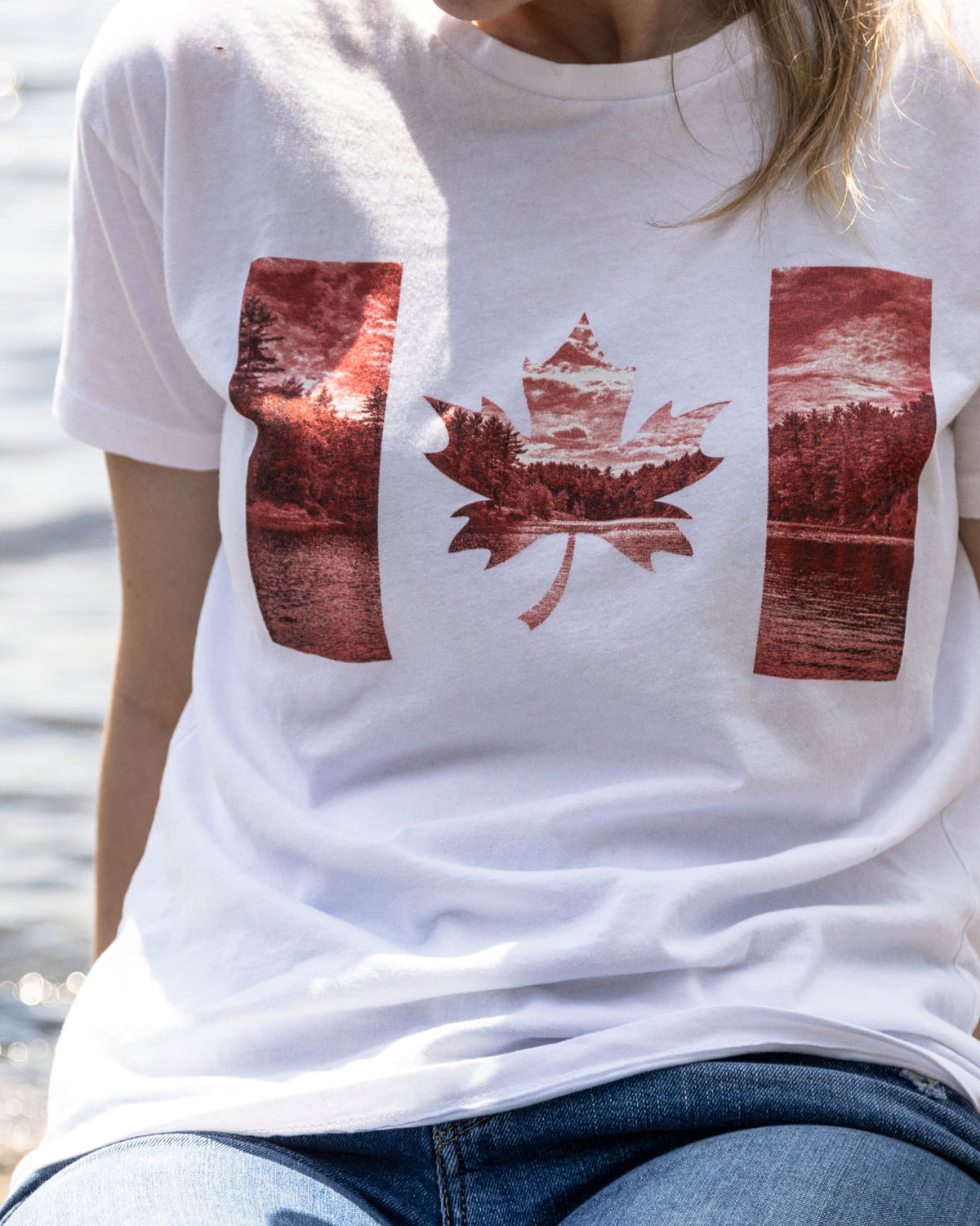 Canada Day Flag - White - Female Model