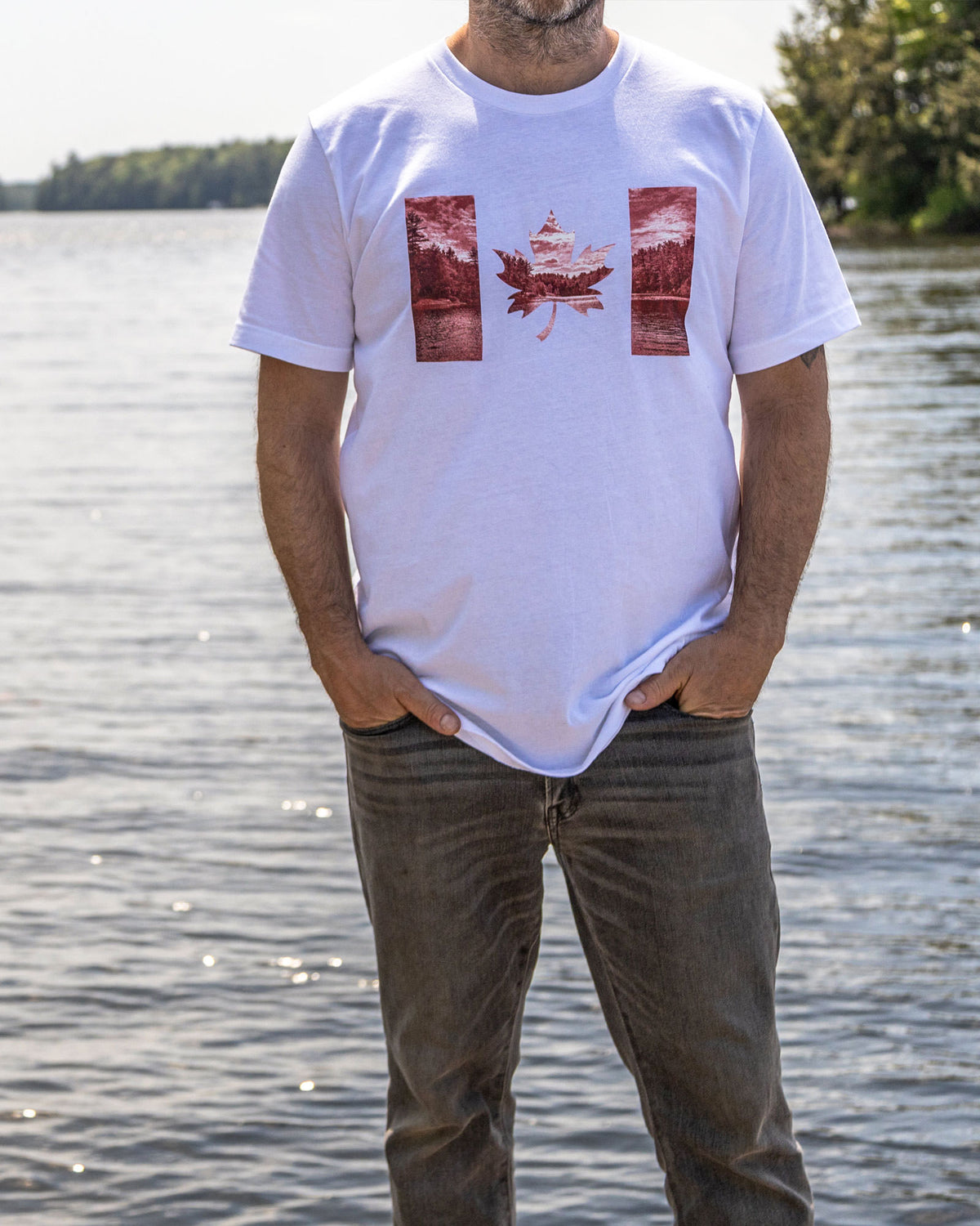 Canada Day Flag - White - Female Model
