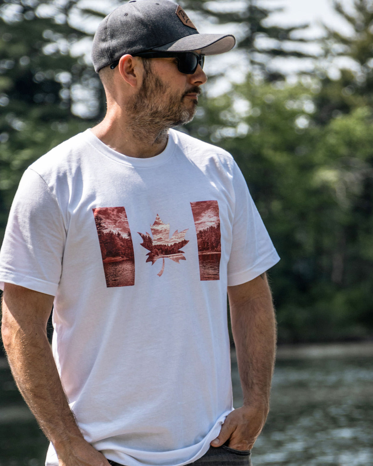Canada Day Flag - White - Female Model