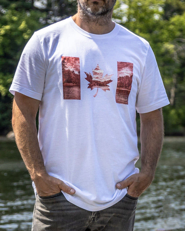Pure Muskoka Canada Flag T-Shirt (WHITE, 2024)
