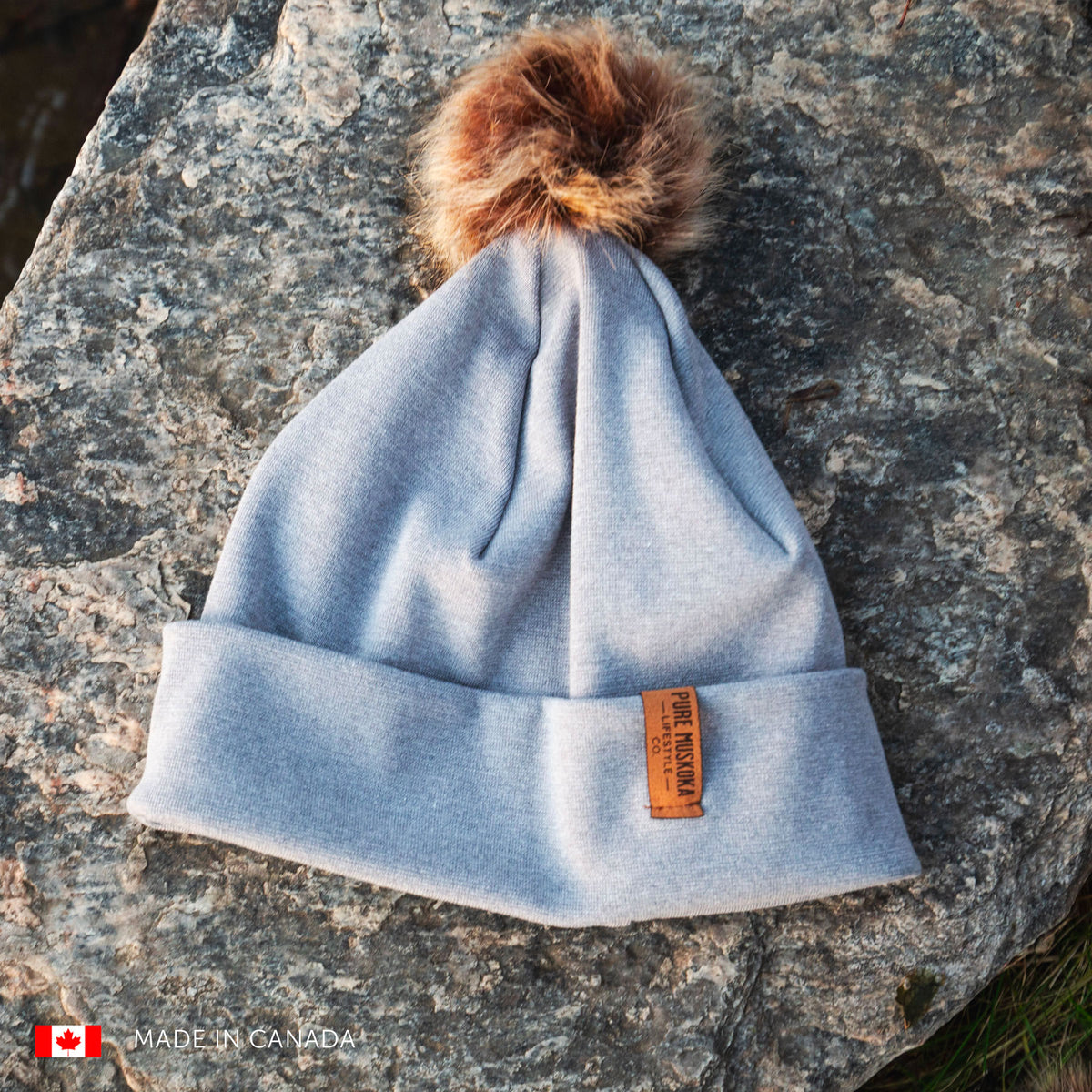 Pure Muskoka Lifestyle Toque With Pom (Grey)