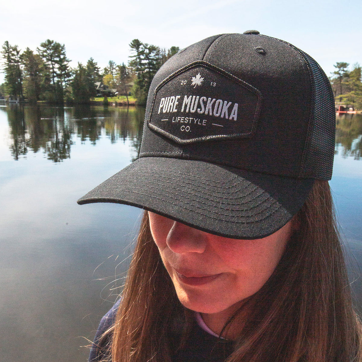 Pure Muskoka Lifestyle Patch Hat (Black, Black)