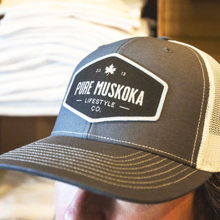 Pure Muskoka Lifestyle Patch Hat (Charcoal, White)