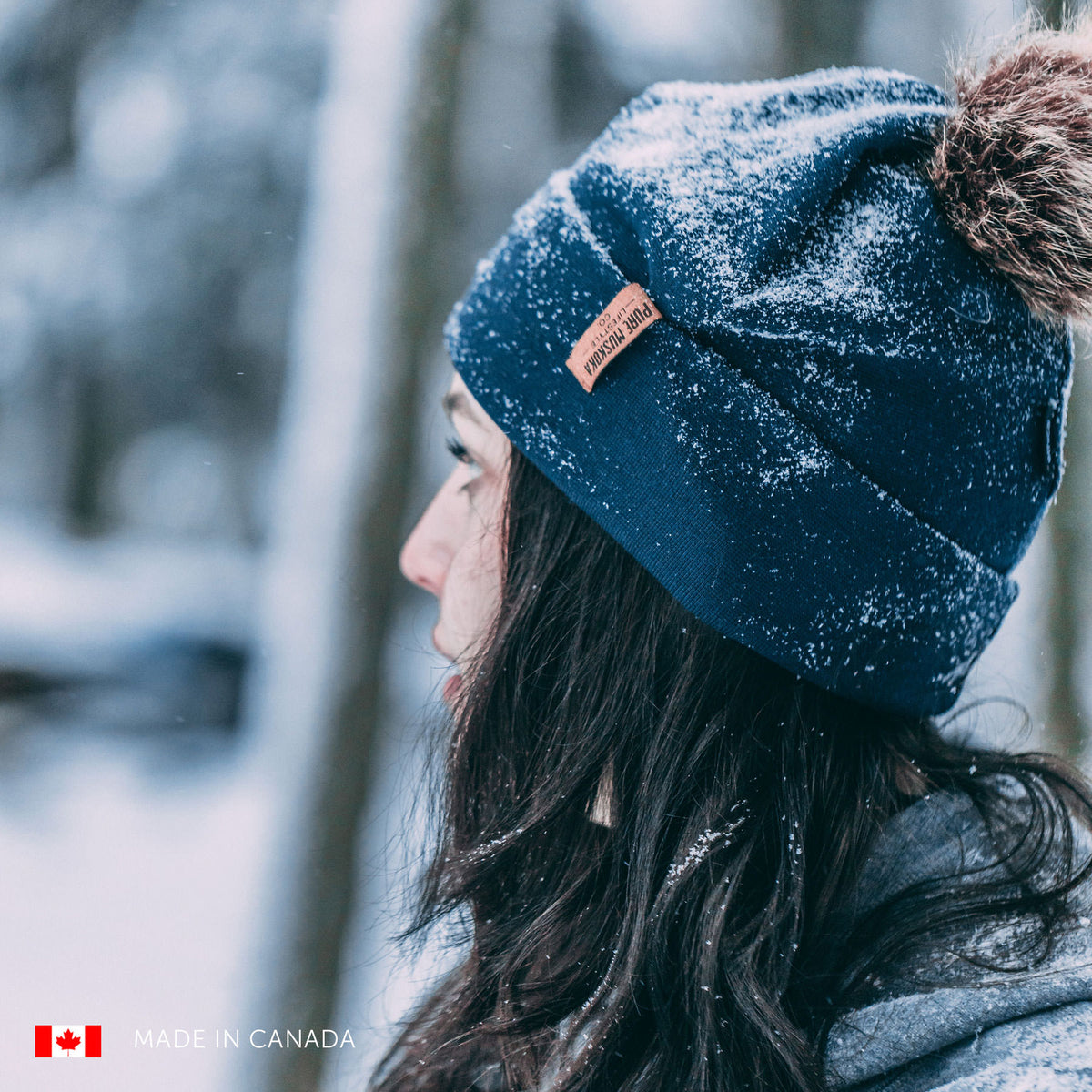 Pure Muskoka Lifestyle Toque With Pom (Navy)
