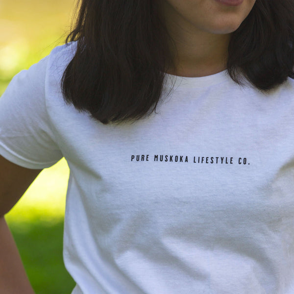 Pure Muskoka Lifestyle Co. T-Shirt - Ladies Box Cut,  Small Text (discontinued)