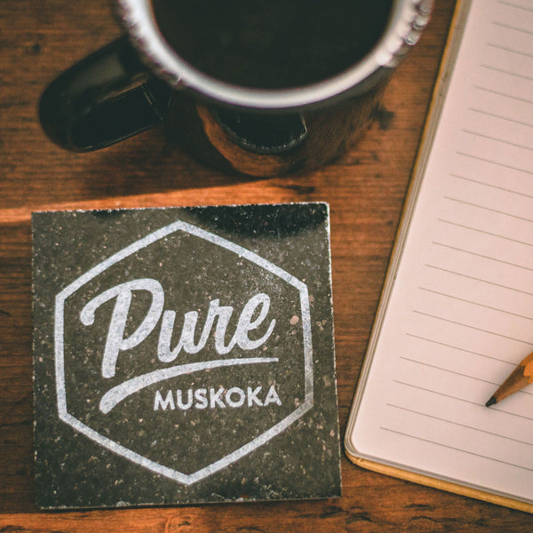 Granite Coasters - Pure Muskoka Logo
