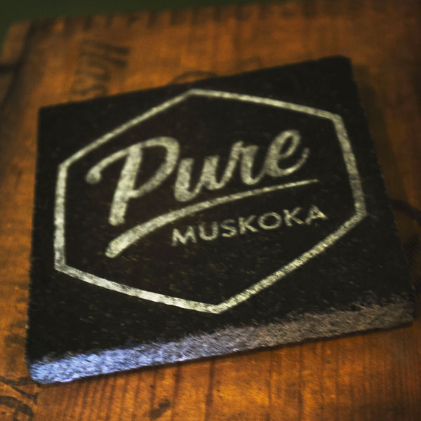 Granite Coasters - Pure Muskoka Logo