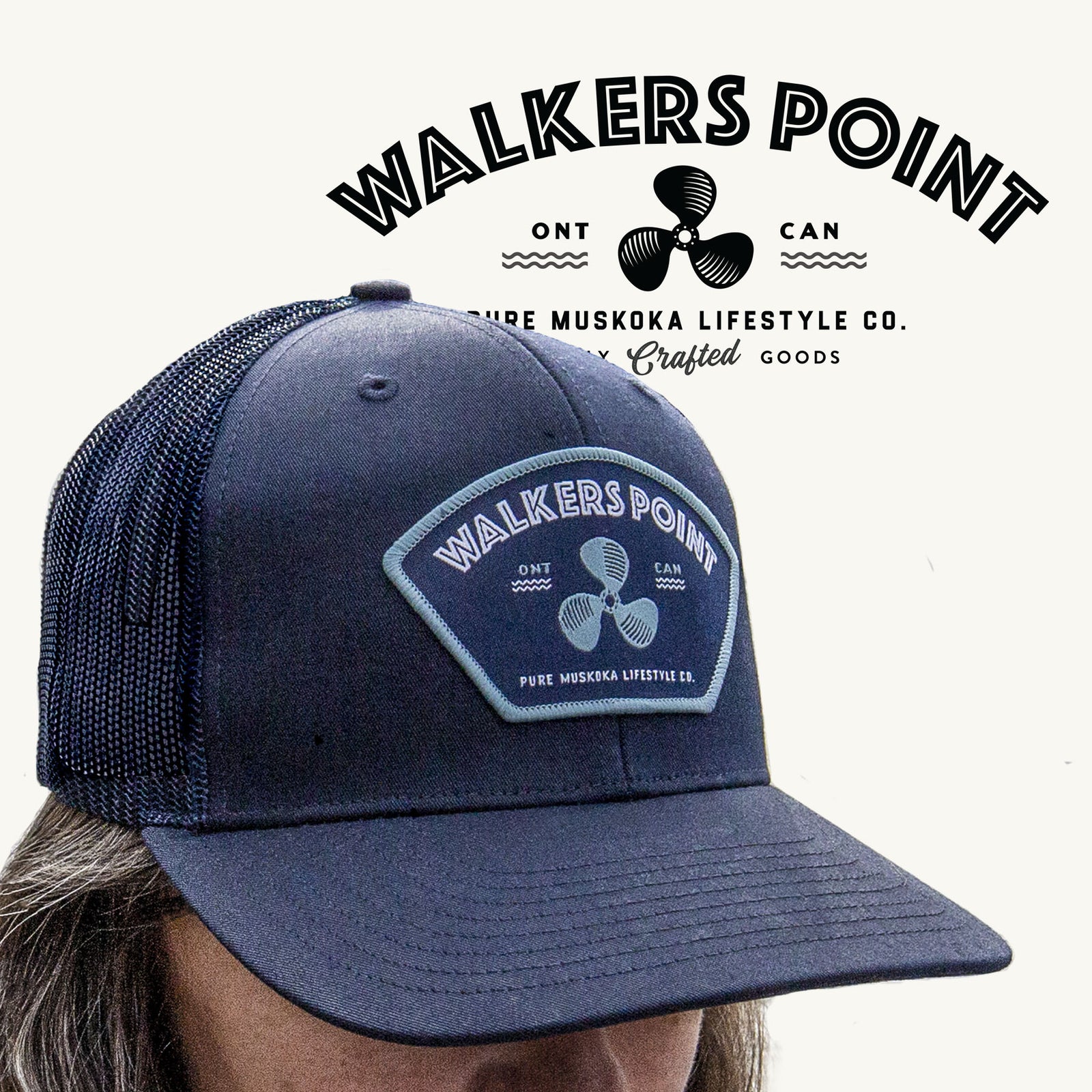 Walkers Point Lifestyle Patch Hat (Navy)